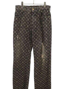 Louis Vuitton Uzd Monogram Jacquard Baggy Denim Pants